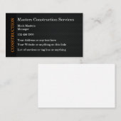 Bouw Visitekaartjes Koolstofvezelachtergrond (Voorkant / Achterkant)