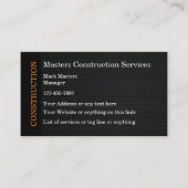 Bouw Visitekaartjes Koolstofvezelachtergrond (Voorkant)