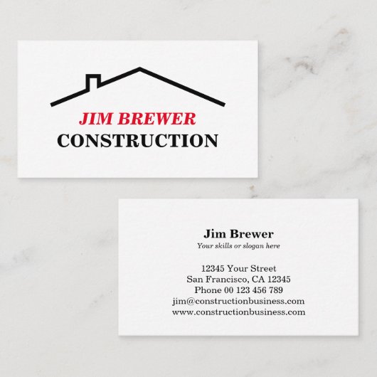 Bouw visitekaartsjabloon voor bouwers visitekaartje