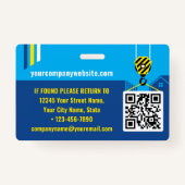 Bouw Visitor Pass ID Navy Custom Badge (Achterkant)