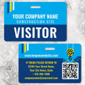 Bouw Visitor Pass ID Navy Custom Badge