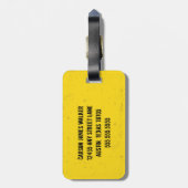 Bouw voertuigbakken Aangepaste gele Kinderen Bagagelabel (Achterkant verticaal)