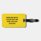 Bouw voertuigbakken Aangepaste gele Kinderen Bagagelabel (Achterkant horizontaal)