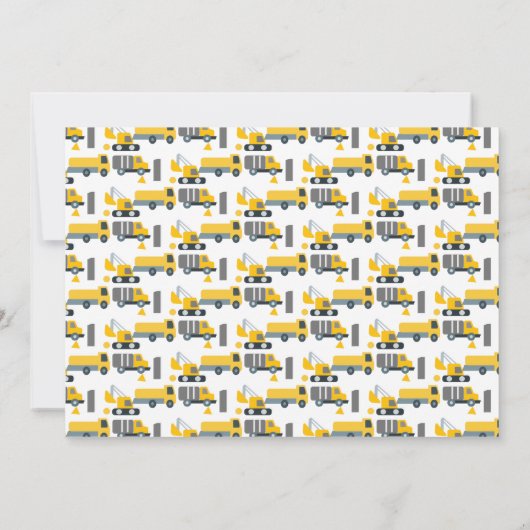 Bouw Voertuigen Birthday Dump Big One Kaart (Achterkant)