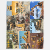 Bouw voertuigen collage fleece deken (Voorkant)