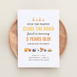 Bouw Voertuigen Jongen Birthday Party Kaart