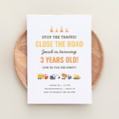 Bouw Voertuigen Jongen Birthday Party Kaart