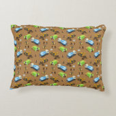 Bouw Voertuigen & Werknemers Patroon Gooi Pil Accent Kussen (Achterkant)
