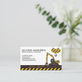 Bouw voertuigkraan visitekaartje (Staand voorkant)