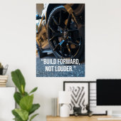Bouw Vooruit Niet Harder Auto Quote Poster (Thuiskantoor)