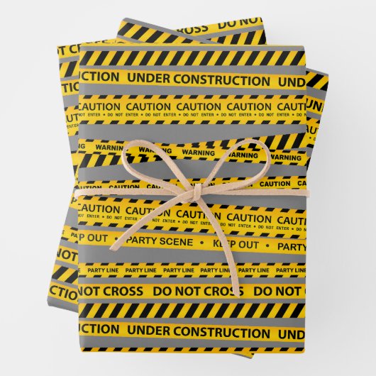 Bouw Voorzichtig Lijn Partij Cadeaus Decors Inpakpapier Vel (In situ)