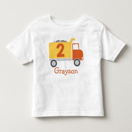 Bouw Vrachtwagen 2e verjaardag Shirt van de geboor (Voorkant)