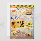 Bouw Vrachtwagen Birthday-uitnodiging (Voorkant)