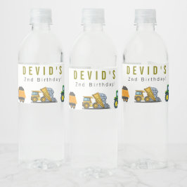 Bouw Vrachtwagen Dagen Water Flaconetiket Waterfles Etiket