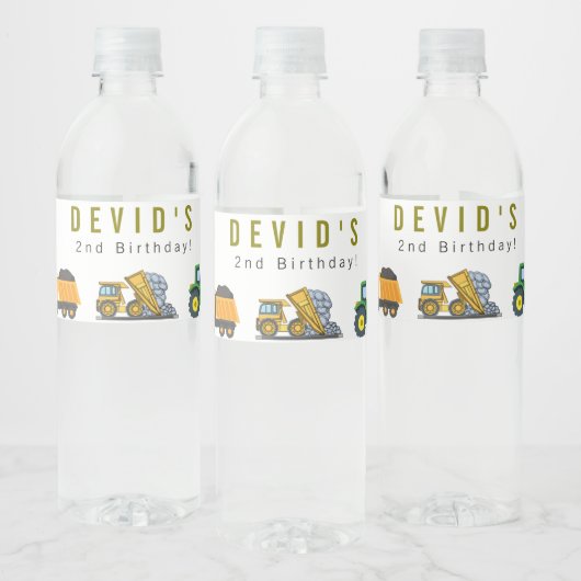 Bouw Vrachtwagen Dagen Water Flaconetiket Waterfles Etiket (Flessen)