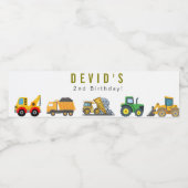 Bouw Vrachtwagen Dagen Water Flaconetiket Waterfles Etiket (Enkel label)