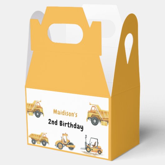 Bouw Vrachtwagen Kinderen Verjaardag Favoriet Doze Bedankdoosjes (Geopend)