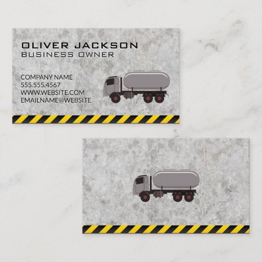 Bouw | vrachtwagen met aardgaswater visitekaartje (Voorkant / Achterkant)