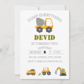 Bouw Vrachtwagen - uitnodiging (Voorkant)