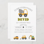 Bouw Vrachtwagen - uitnodiging (Voorkant / Achterkant)