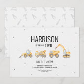 Bouw Vrachtwagen - uitnodiging (Voorkant / Achterkant)