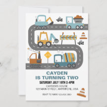 Bouw Vrachtwagen - uitnodiging