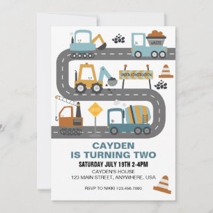 Bouw Vrachtwagen - uitnodiging