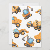 Bouw Vrachtwagen - uitnodiging (Achterkant)