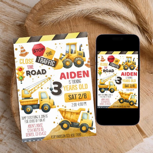 Bouw Vrachtwagen - uitnodiging