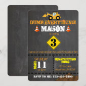 Bouw Vrachtwagen - uitnodiging (Voorkant / Achterkant)