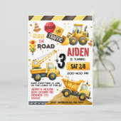 Bouw Vrachtwagen - uitnodiging (Staand voorkant)