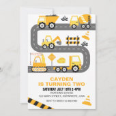 Bouw Vrachtwagen - uitnodiging (Voorkant)