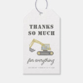 Bouw Vrachtwagen Voertuigen Jongens Favor Cadeaulabel (Voorkant)