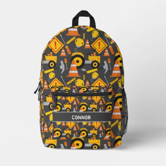 Bouw Vrachtwagen wegenwerken Bedrukte Rugzak (Voorkant)