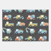 Bouw vrachtwagenpatroon in Sinaasappel Inpakpapier Vel (Voorkant 3)