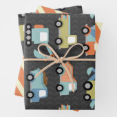 Bouw vrachtwagenpatroon in Sinaasappel Inpakpapier Vel (In situ)