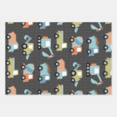 Bouw vrachtwagenpatroon in Sinaasappel Inpakpapier Vel (Voorkant)