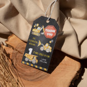 Bouw vrachtwagens afgelopen dag Dank u Label Cadeaulabel