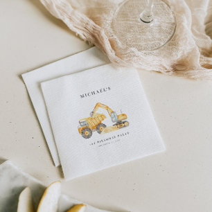 Bouw Vrachtwagens BIrthday Papier Servet