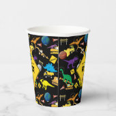 Bouw vrachtwagens dinosauriërs in de ruimte van Bi Papieren Bekers (Rechts)