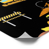 Bouw vrachtwagens dinosauriërs in de ruimte van Bi Poster (Hoek)