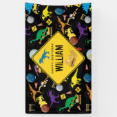 Bouw vrachtwagens dinosauriërs in de ruimte van Bi Spandoek (Verticaal)