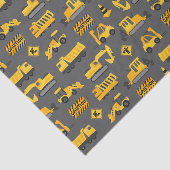 Bouw Vrachtwagens en Tekens Patroon Grijs Tissuepapier (Detail)