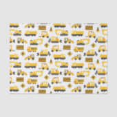 Bouw Vrachtwagens en Tekens Patroon Wit Tissuepapier (Voorkant)