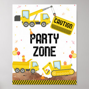 Bouw vrachtwagens pomp vrachtwagen - Birthday Poster