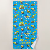 Bouw Vrachtwagens strand Strandlaken (Voorkant)