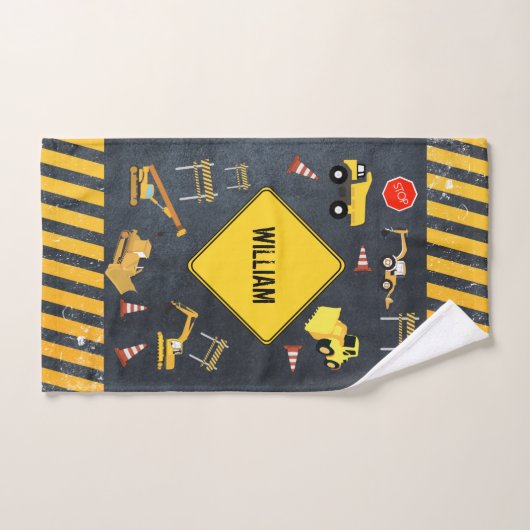 Bouw vrachtwagens Zware machinekamer Bad Handdoek (Handdoek)