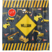 Bouw vrachtwagens Zware machinekamer Douchegordijn (Voorkant)