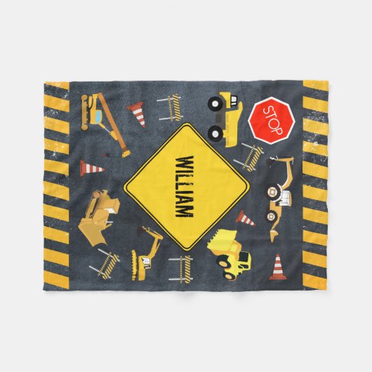 Bouw vrachtwagens Zware machinekamer Fleece Deken (Voorkant (Horizontaal))