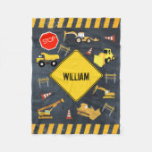 Bouw vrachtwagens Zware machinekamer Fleece Deken (Voorkant)